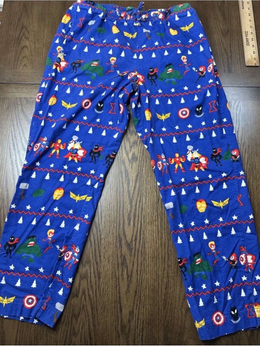 Hanna Andersson Blue Marvel Avengers Flannel Pajama Pants Unisex L adult #1097CL